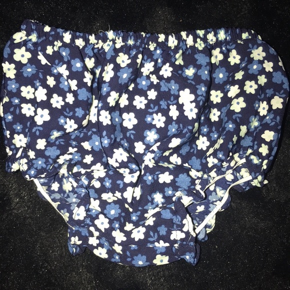 Navy and mint floral Dress w/ Bloomers - Picture 3 of 4